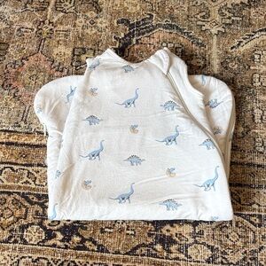 White Baby Sleep Sack with Blue Dinosaur Print(XS)